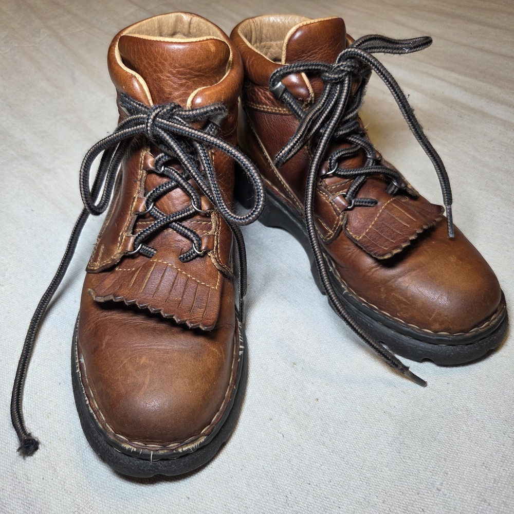 Vintage Lace Up Boots Mens Size 7 Patina Made In Mexico